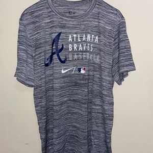 Nike Atlanta Braves Authentic Collection Velocity Practice Shirt Grey Mens